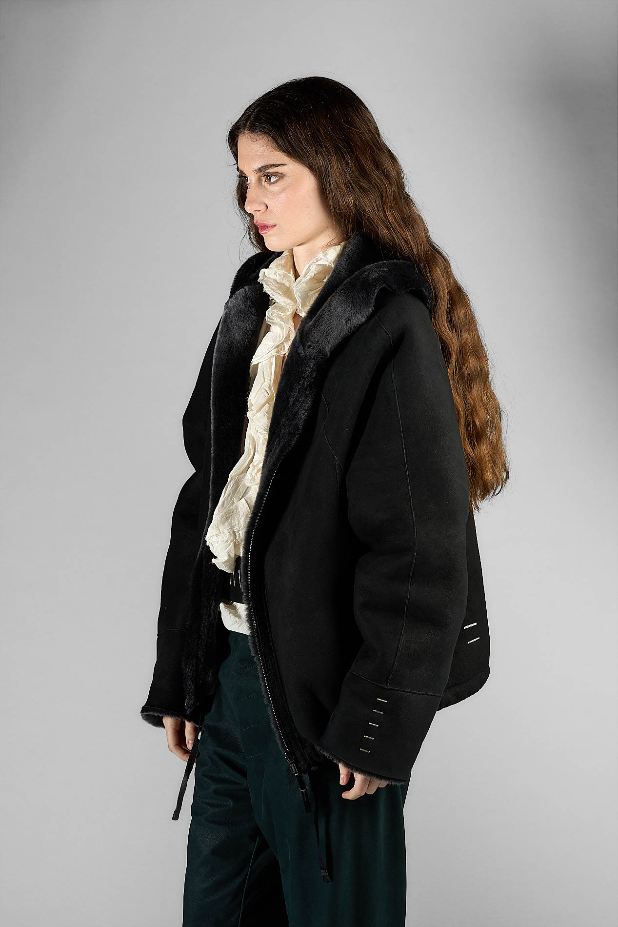 DANIELE BASTA LEATHER AND SILVER JACKET